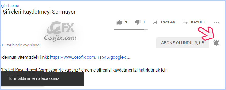 Youtube Bildirimleri Gelmiyor