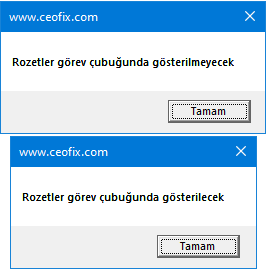 Windows'da Rozetleri Görev Çubuğu Düğmelerinde Göster-Gizle