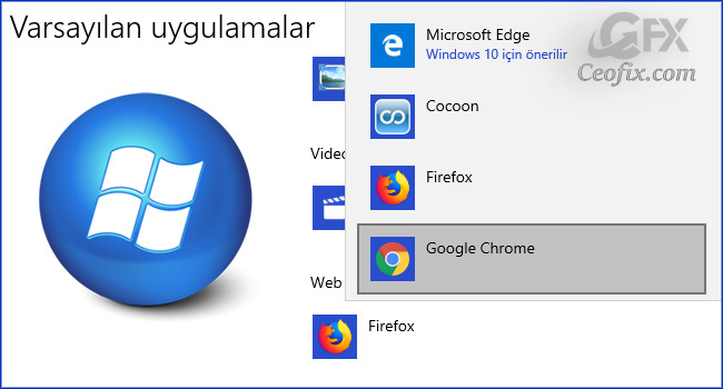 Windows 10’da Varsayılan Web Tarayıcısını Değiştirin