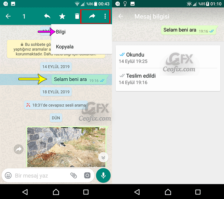 Whatsapp Okundu Ve Teslim Edildi Bilgisini Kontrol Et