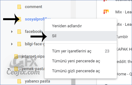 Chrome'daki Tüm Yer İşaretleri Nasıl Silinir