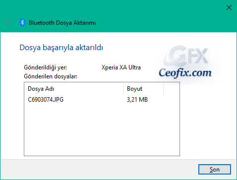 Windows 10'da Bluetooth İle Dosya Aktarımı