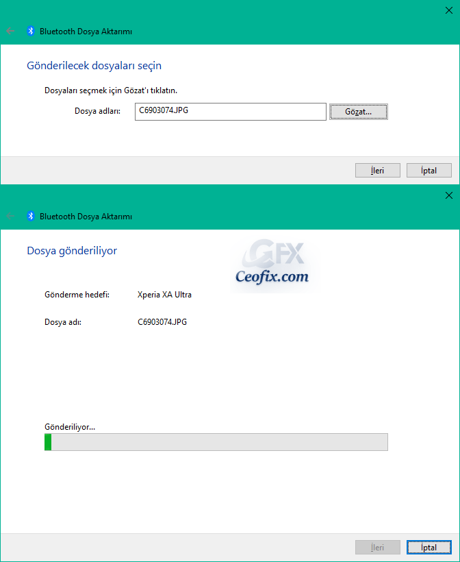 Windows 10'da Bluetooth İle Dosya Aktarımı