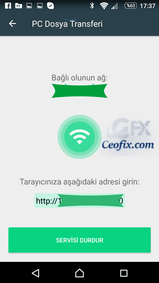 Telefondaki Resimleri Kablosuz Ağdan Bilgisayara Aktar