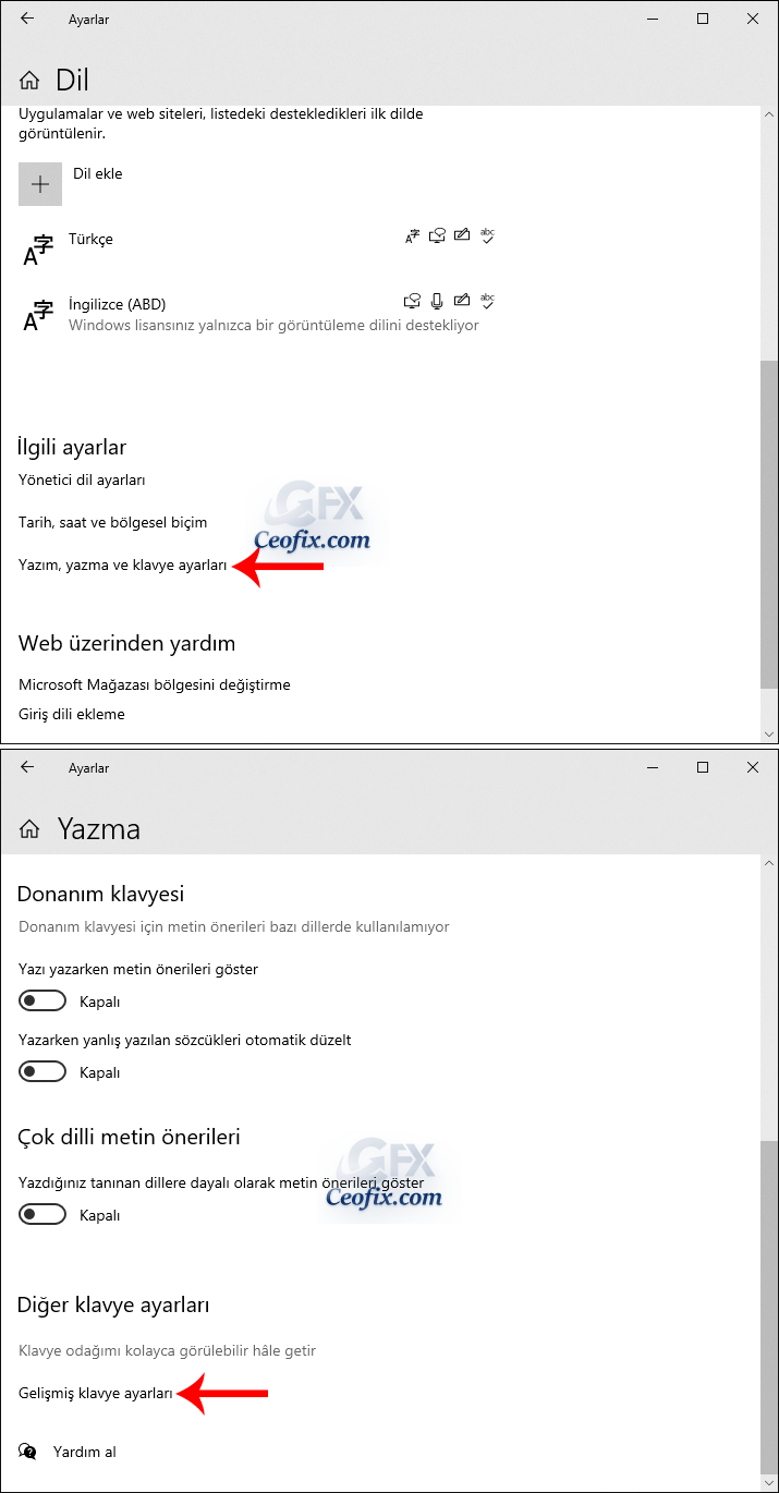Windows 10'da Dil Çubuğu Simgesi Windows 7'deki Gibi Olsun