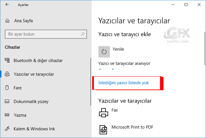 Windows'da Ev Grubu Olmadan Yazıcıyı Ağ'da Paylaş