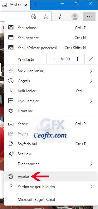 Edge Chromium'da Sağ köşeye Gelen Bildirimleri Engelle