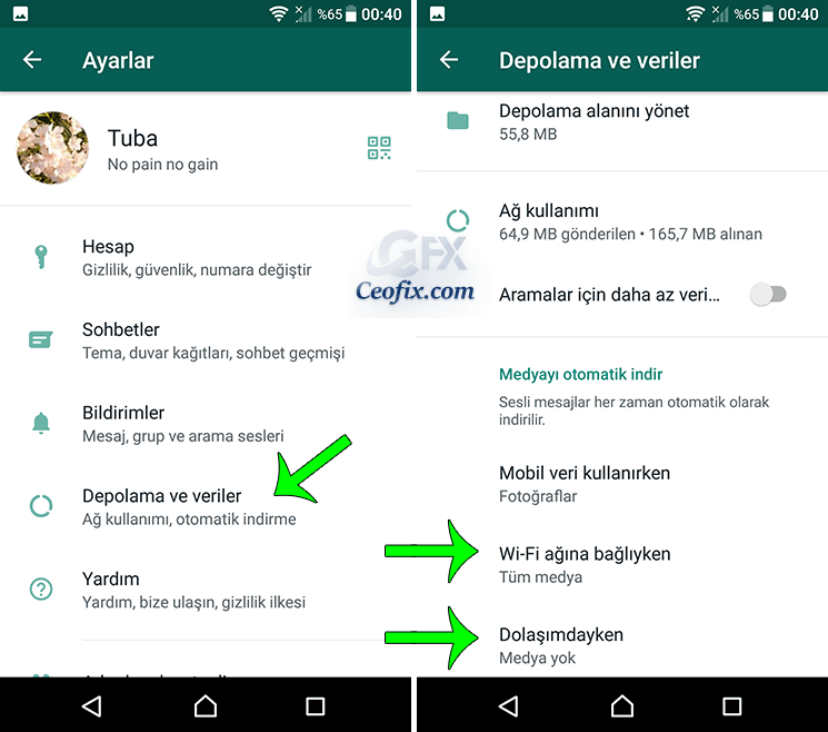 Whatsapp Depolama ve Veriler