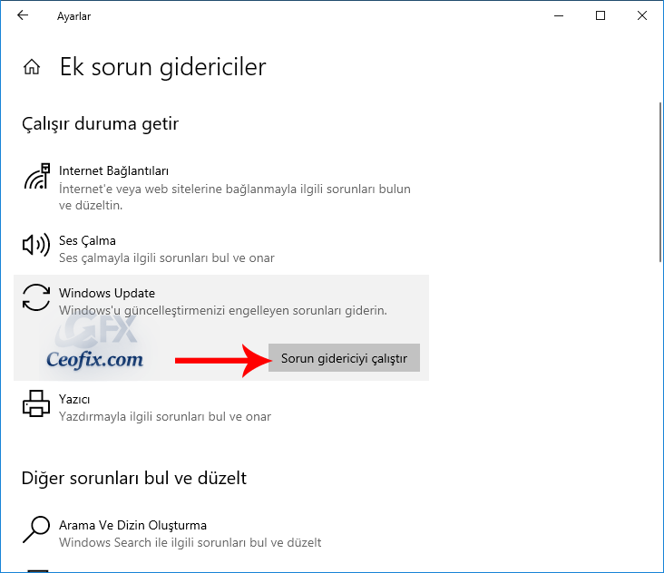 windows sorun gider