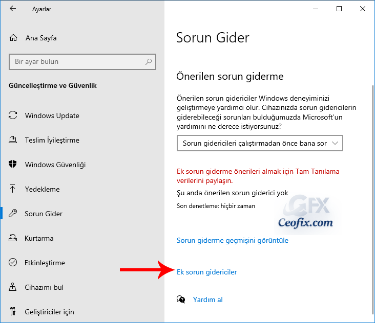 Windows Update sorun gidericisini çalıştırın.