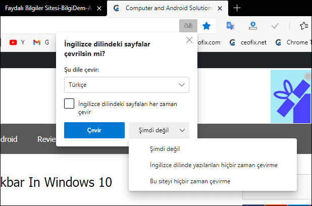 Microsoft Edge'de Sayfa Nasıl Çevrilir