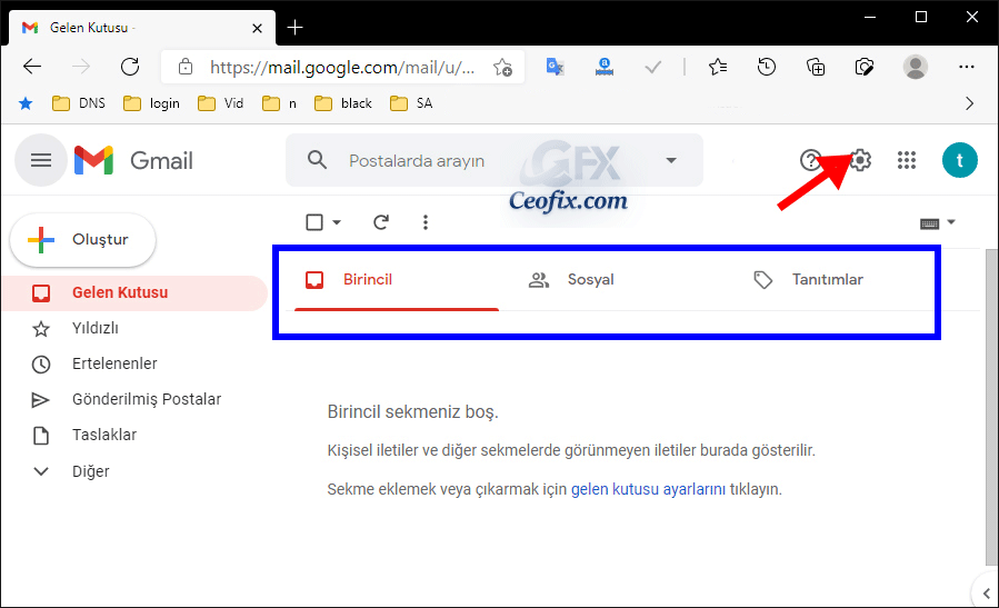 Gmailde sekmeler nasıl ayarlanır?