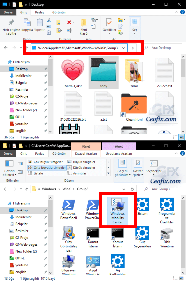 Windows Mobility Center'ı Açmanın 8 yolu