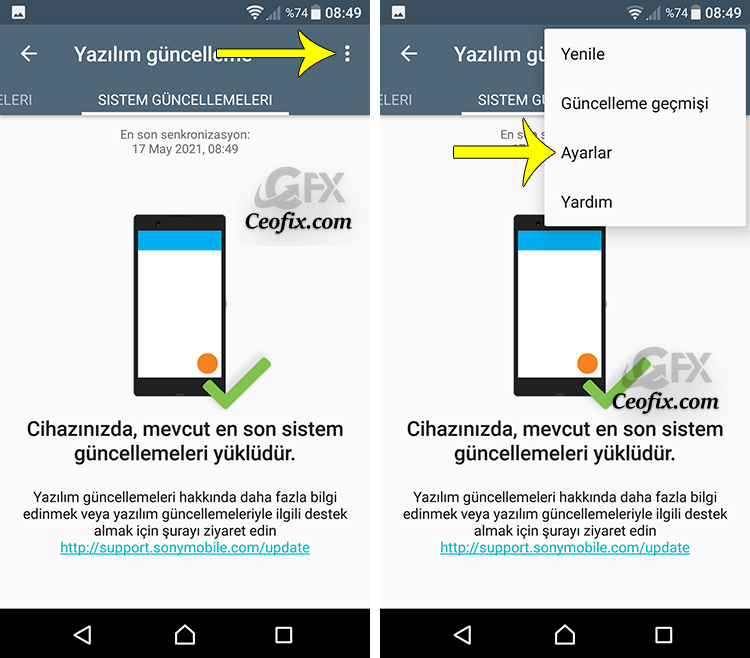 android sistem Güncellemeleri