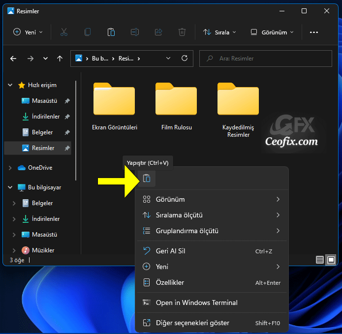 Windows 11'de bir dosya ve klasörü nasıl keser, kopyalar, yapıştırır, paylaşır, yeniden adlandırır veya sileriz?