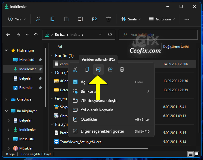 Windows 11'de Dosyalar Nasıl Yeniden Adlandırılır?