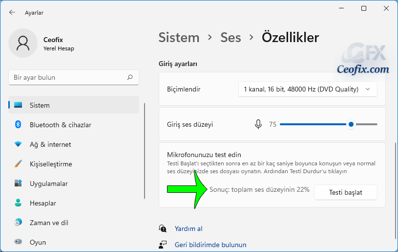 mikrofon testi sonucu