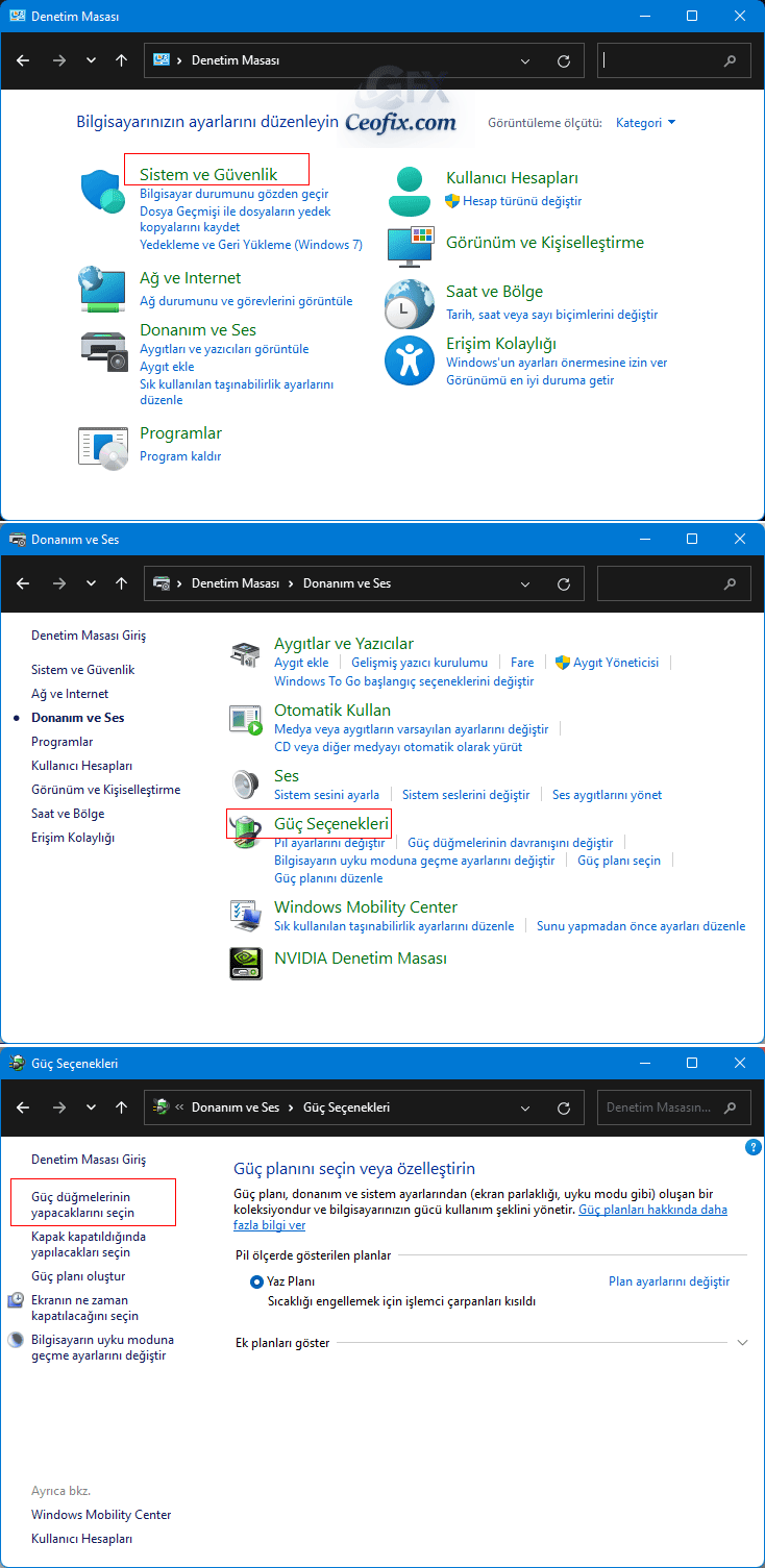 Windows 11'de Hızlı Başlatı Kapat