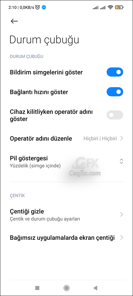 Kilit ekranında Operatör Adını Göster Yada Gizle