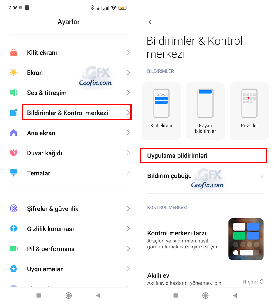 Uygulama bildirimleri titreşimi