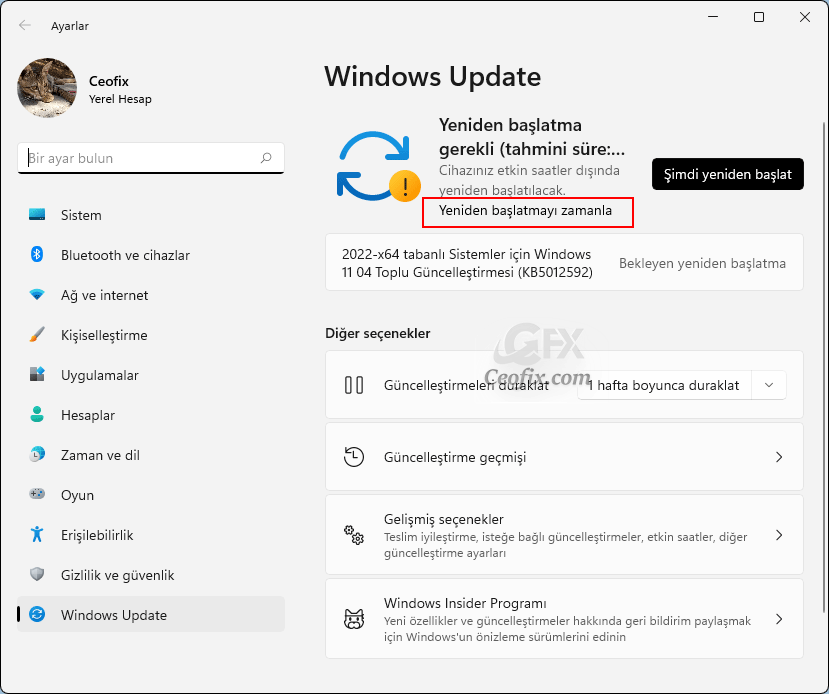 Windows 11 Otomatik Güncelleştirmelerini Sürdür