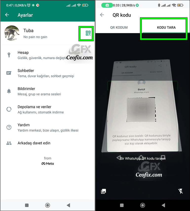 QR Kodunu kullanarak Whatsapp kişileri nasıl eklenir