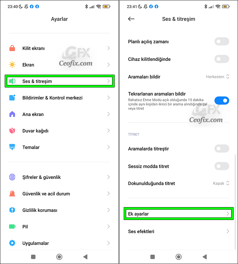 Android telefonu şarj cihazına takarken çıkan ses nasıl kapatılır veya açılır?