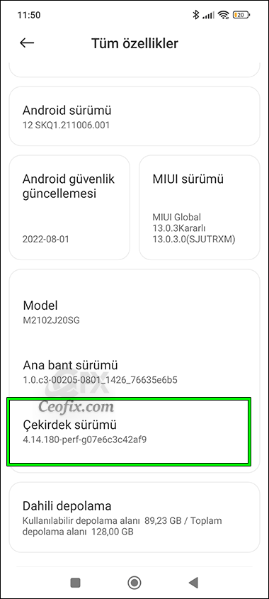 Android Çekirdek Sürümü