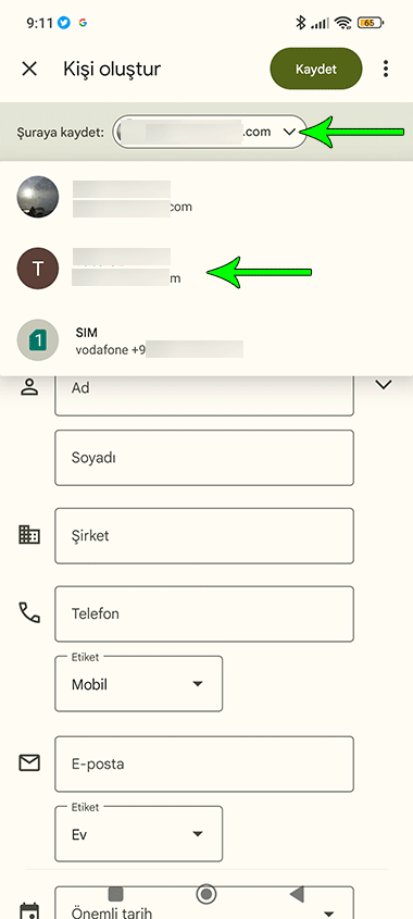 Android'de telefon rehberine yeni kişi nasıl eklenir?