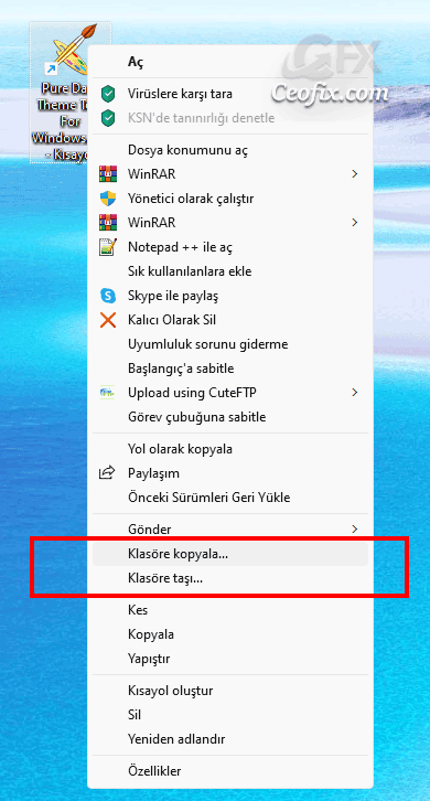 Windows'ta Bağlam Menüsüne “Klasöre Kopyala ve Taşı” Nasıl Eklenir?