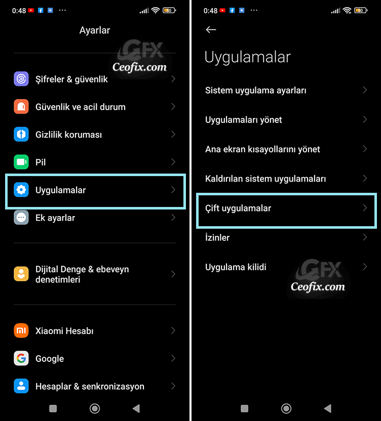 Android Telefonlarda Çift uygulamayı Etkinleştirin