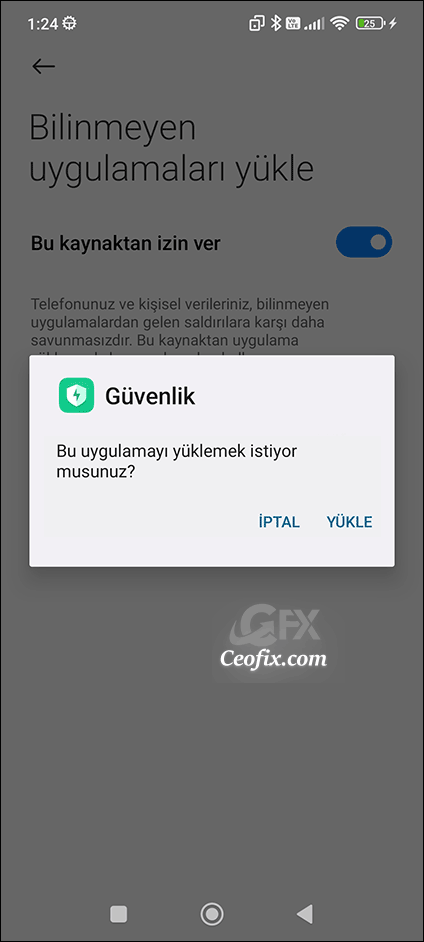 güvenlik uygulamasını yükle