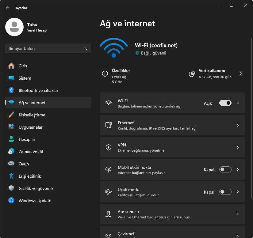 Windows Wifi